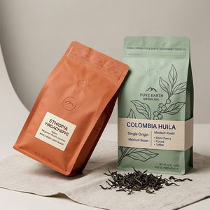 Sacs à café personnalisés anti-odeur avec valve et fermeture éclair, en PE, à incision <span class=keywords><strong>de</strong></span> déchirement, pour l'emballage <span class=keywords><strong>de</strong></span> café, <span class=keywords><strong>de</strong></span> sushi et <span class=keywords><strong>de</strong></span> chewing-gum - Product Image 2