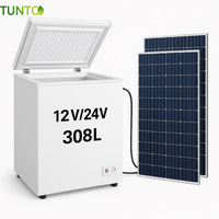 Promotion : Mini Congélateur/Réfrigérateur Solaire Portable, Coffre de Glace Profond à Courant Continu pour Maison et Voiture, avec Compresseur et Panneau Solaire