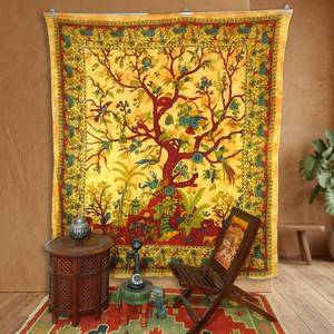 Vente en gros de tapisserie décorative mandala arbre de vie tenture murale en coton - Product Image 2