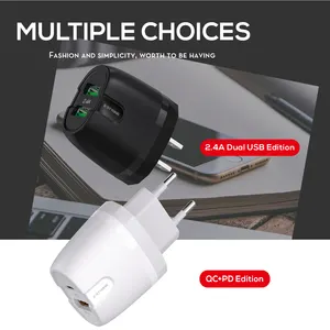 Factory Price 18w Usb Pd Type C Home Charger Qc 3.0 Adaptor Wall Charger For Iphone For Samsung