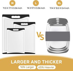 Thêm lớn thớt cho nhà bếp thiết lập của 4 đa chức năng nhà bếp nhựa không trượt chân cắt khối cắt cắt cắt - Product Image 5