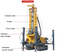Foreuse hydraulique diesel sur chenilles FY-260 avec pompe, moteur et boîte de vitesses - Profondeur de forage 260 m, utilisation facile pour le forage de puits domestiques