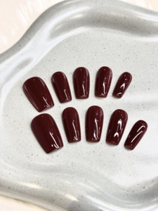 <span class=keywords><strong>Uñas</strong></span> Postizas Acrílicas Color <span class=keywords><strong>Vino</strong></span> Tinto, Diseño Cuadrado y Stiletto, Acabado Brillante, Larga Duración, Profesionales, de Lujo, para Fiestas - Product Image 3
