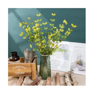 E-decorativo adereços exibir artificial planta verde falso pano planta folha flores ramo haste para casa casamento pendurado decoração