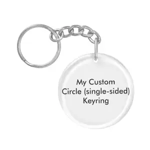 Best quality cutting picture insert Blank keyring circle acrylic keychains