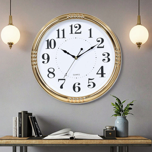 Orologio da Parete Silenzioso da 14 Pollici, Nuovo Design, Stile Antico Unico, Set di Due Pezzi, in Plastica, Art Déco, con Lancette al Quarzo, per <span class=keywords><strong>Soggiorno</strong></span> - Product Image 5