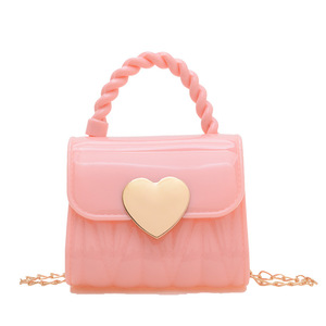 Nuovo stile coreano carino borsa per bambini alla <span class=keywords><strong>moda</strong></span> borsa per ragazze in gelatina Mini borse in PVC elegante borsa a forma di cuore - Product Image 4