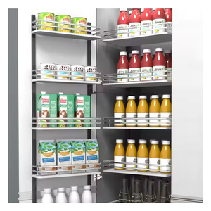 Custom Option Modern Kitchen Super Pantry Unit 450mm 300mm Pull Height Larder Chrome <b>Soft</b> Closing Slide Multi-Function BN <b>Wire</b> B - Product Image 3