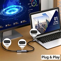 USB C to HDTV Adapter 4K60Hz USB Type C to HDTV Cable Adapter High Speed Thunder-bolt 3/4 Ports, for Phone 15/16 Pro/Max