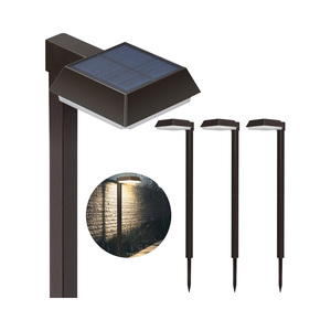 Super luminoso 2-in-1 modalità luce bianca calda luce diurna 4-Pack luce solare da giardino per percorsi all'aperto - Product Image 1