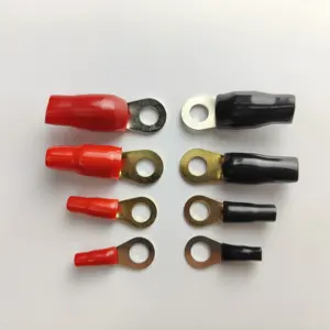 High Quality Nylon Copper Fully Insulated Female Cable Brass Ring Lug Fork Crimp Non Insulated SV Spade Terminals