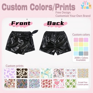 <span class=keywords><strong>Mini</strong></span>-jupes en cuir nouées pour jeunes filles, noires, métallisées, décontractées, pour l'été, pour enfants, couleurs et styles personnalisés - Product Image 3