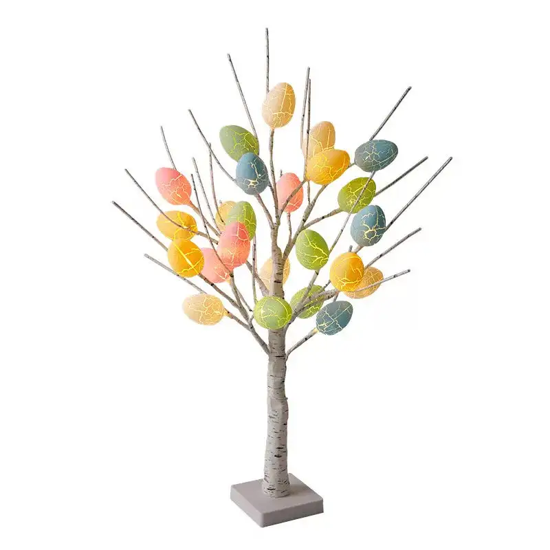 24 işık şükran günü noel paskalya günü dekorasyon USB huş akçaağaç yaprağı şekilli ağaç ışık ağacı ev paskalya yumurta LED ışık