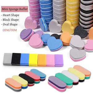 ตะไบเล็บฟองน้ำสีสันสดใสขนาดเล็ก 100/180 ชิ้น แบบสองด้าน สำหรับทำเล็บมือและเล็บเท้า - Product Image 1