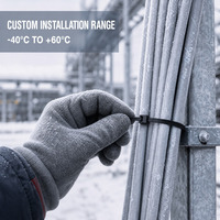 Attaches de câble en nylon 66 résistantes au froid et à la corrosion, attaches en plastique pour la fixation des câbles et des tuyaux en extérieur en hiver