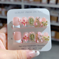166-170 Faux ongles en forme de bec de canard faits à la main 10 pièces faux ongles en acrylique réutilisables pour enfants modèle carré artificiel