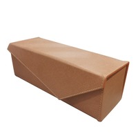 Boîte cadeau triangulaire en cuir pour vin avec fermeture auto-agrippante, emballage de bouteille haut de gamme, logo personnalisé