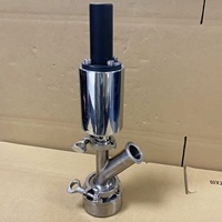 Vanne de vidange à fond plat pneumatique à simple action de type coude, en acier inoxydable SS304 SS316L de qualité alimentaire, certifiée CE, avec TC50.5MM