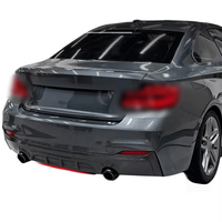 Pare-chocs arrière en PP noir brillant et motif fibre de carbone, double échappement pour BMW Série 2 F22 2014-