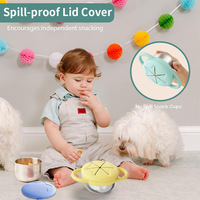 Gobelet anti-déversement en acier inoxydable avec couvercle en silicone, contenants à collation, tasses en silicone, attrape-collations pour bébés, tout-petits et enfants