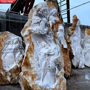 YOUFINE - Escultura de Mármol Tallada a Mano de Tamaño Real para Jardín, Estilo Natural, con Relieves de <span class=keywords><strong>Apolo</strong></span> y Dafne - Product Image 6