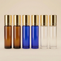 Flacons à bille en verre ambré transparent de 10 ml, couleur personnalisée, vides et rechargeables pour huiles essentielles, parfums, sérums de soin de la peau, impression sérigraphique