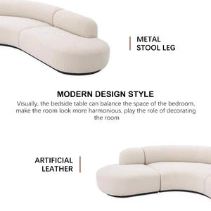 Mobili di Foshan Stile Nordico Moderno <span class=keywords><strong>Divano</strong></span> <span class=keywords><strong>Angolare</strong></span> Bianco di Alta Qualità <span class=keywords><strong>Divano</strong></span> Componibile Modulare di Lusso in Bouclé Curvo per Soggiorno e Casa - Product Image 4