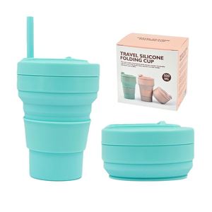 Botella Plegable Portátil de Silicona para Deportes, 350 ml, con Pajita, en Promoción - Product Image 1