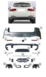 ชุดแต่งรอบคันสำหรับรถยนต์เมอร์เซเดส-เบนซ์ X253 OEM 2538856204 กันชนหน้าพร้อมกระจังหน้า สำหรับ GLC X253 ขายตรงจากโรงงาน - Product Image 3