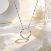 Collier pour femme au design géométrique, zircon et opale, style européen et américain, élégant et simple, chaîne de clavicule