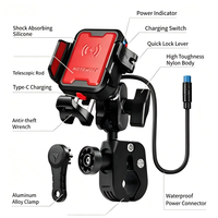 Support de téléphone universel antichoc en alliage d'aluminium pour moto, chargeur double USB, fixation rapide pour navigation, compatible vélo, VTT, scooter