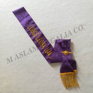 Masonic Regalia-faja y guantelete de color púrpura, traje de maestro, - Product Image 2