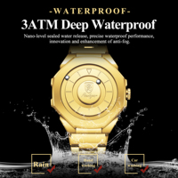 Reloj de Cuarzo Poedagar 670 para Hombre, con Esfera sin Espejo, Resistente al Agua, con Correa de Acero Inoxidable