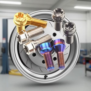 Boulons de jante automobile en titane classe 8.8, finition anodisée, à six pans creux, filetage UNC pour amélioration automobile - Product Image 1