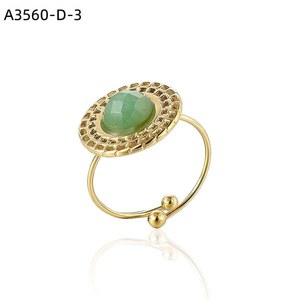 Anillo de Moda con PIEDRA NATURAL A3560 para Mujer, Joyería de Alta Calidad - Product Image 4