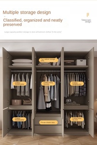 <span class=keywords><strong>Armoire</strong></span> <span class=keywords><strong>de</strong></span> rangement simple et économique <span class=keywords><strong>de</strong></span> style moderne, en bois massif et MDF, pour chambre et salon, Shangmule - Product Image 4