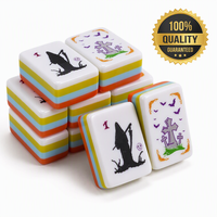 Coffret de Mahjong de Luxe pour Halloween – Jeu de Société Saisonnier Effrayant – 160 Tuiles – Mahjong Américain pour Soirées Jeux Sociaux