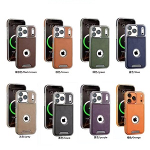 เคสโทรศัพท์หนัง PU แบบนิ่มขอบแม่เหล็ก สำหรับ iPhone 17 12 13 14 Pro Max 15 16 Plus 17 Air พร้อมโลโก้แบบตัด - Product Image 2