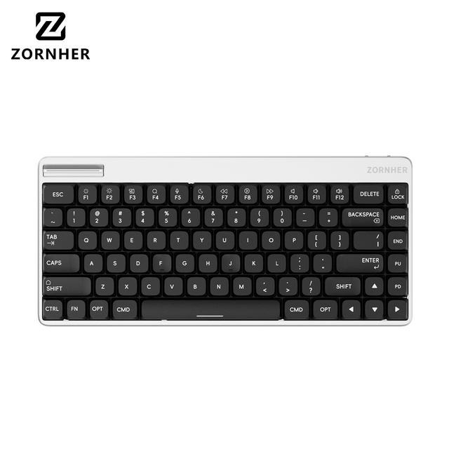 ZORNHER LK75 Ultimate Black Low Profile Keyboard Tri-mode Aluminum Shell Gasket Structure Compatible with Mac Apple Laptops