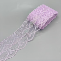 Dentelle française non élastique à motif cœur brodé 100% polyester pour robe de mariée et décoration intérieure