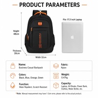 Sac à dos de grande capacité pour hommes et femmes, en tissu Oxford imperméable, sac pour ordinateur portable de 15.6 pouces, sac à dos de voyage, sac à dos d'école