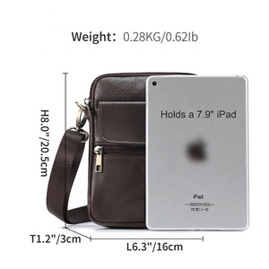 Sac à bandoulière en cuir de vachette personnalisé pour homme, sac messager en cuir véritable - Product Image 2