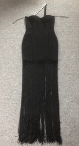 SB3533 nuovo Design nappa nero fasciante abito con cristallo per Night club feste abiti di lusso donna elegante - Product Image 5