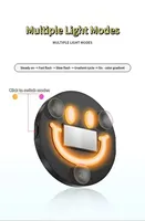 Lumière LED néon sans fil à énergie solaire avec visage souriant, 6 couleurs, lampe d'ambiance intérieure de voiture, accessoire décoratif automobile
