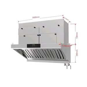 Filtro comercial No Duct Smokeless Restaurante Cozinha Gama Hood ESP