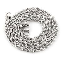 Collier de couple de style européen américain corde torsadée en acier inoxydable avec chaîne à maillons mode bijoux Hip Hop simples