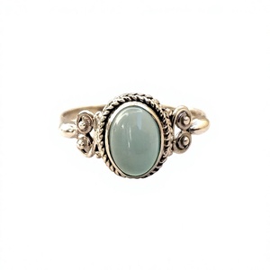 Made in India 925 Sterling Silver Aqua Chalcedony Gemstone Solid Silver Chalcedony <b>Rings</b> <b>for</b> <b>Girls</b> & Women - Product Image 1