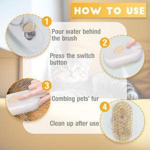 3 in 1 Cat Steam <b>Brush</b> Steamy Dog <b>Brush</b> Electric Spray Cat Hair <b>Brushes</b> for Massage <b>Pet</b> Grooming Comb Hair Removal Combs - Product Image 4