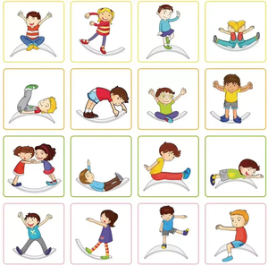 Tabla de equilibrio oscilante curvada de madera multifuncional para niños para ejercicio y funcionalidad corporal a la venta - Product Image 6