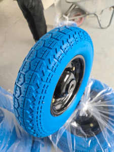 Rueda de Carretilla de Espuma de Poliuretano Sólida para el Mercado Turco, 3.50-7, <span class=keywords><strong>Neumáticos</strong></span> Sin Cámara de Poliuretano para Carretilla de Mano, Carro de Herramientas, Llanta de Acero, Rodamiento de Bolas - Product Image 4